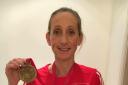 Lucy Cambridge was the 95th women to cross the London Marathon finish line as she ran in aid of Mary Stevens Hospice