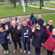 Councillor Ian Bevan (front row, second from left) joins park active group at Stevens Park in Quarry Bank