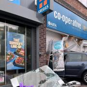 A car has crashed into a Co-Operative Travel shop on Dudley Street, Sedgley.