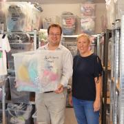 Mike Wood MP with Katie Ashby of Kids Clothes Project