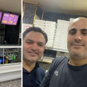 Pars Pizza & Kebab in Brierley Hill, and new owners Mohsen Malek, left, and Farshid Kamarehei, right.