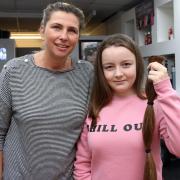 Ellouise Bowater (13) with hairdresser Debbie Lowe
