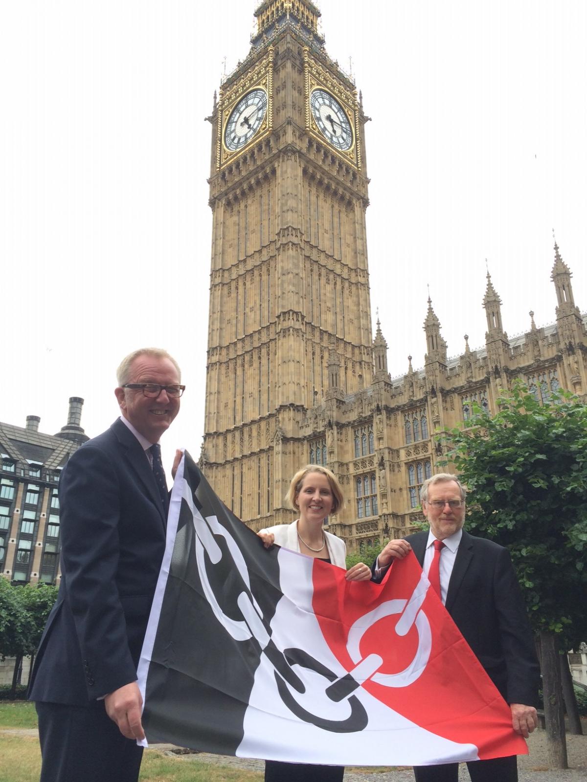Dudley MP Ian Austin took a Black Country Flag to Parliament so that he, Wolverhampton North East MP Emma Reynolds and Warley MP John Spellar could fly flag in front of Big Ben.