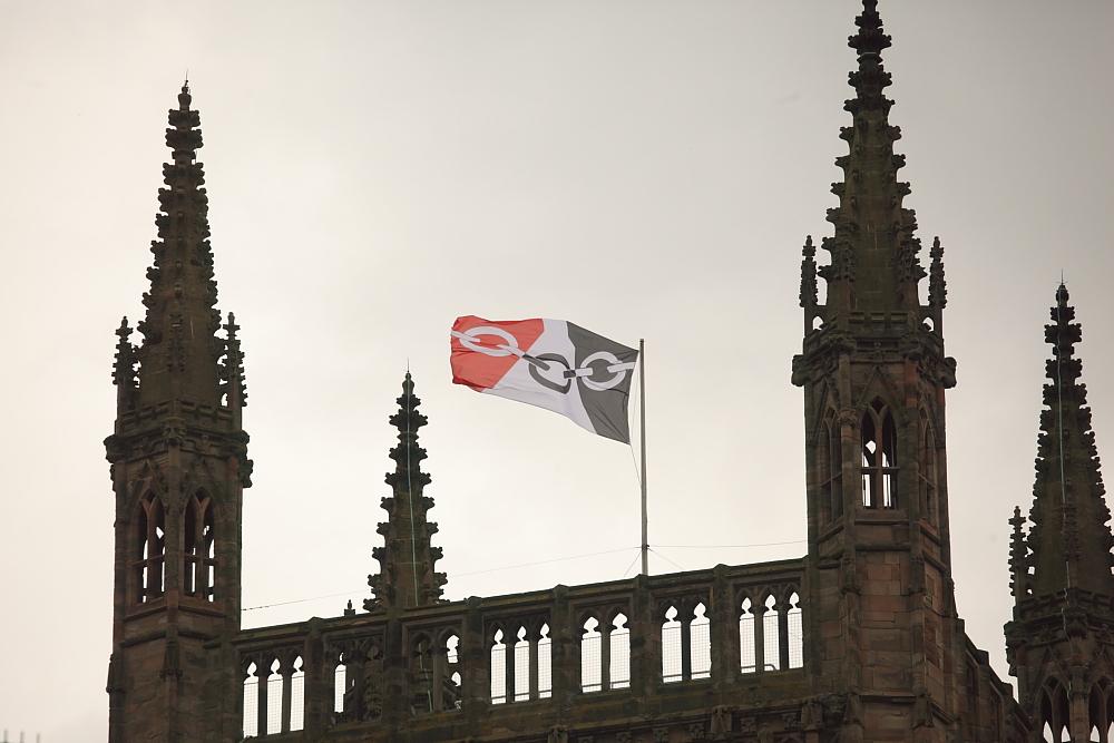 The Black Country Flag flying at Worcester Cathedral.