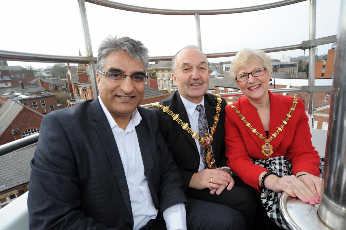 Cllr Khurshid Ahmed with the Mayor and Mayoress of Dudley Cllr Steve Waltho and his wife Jayne