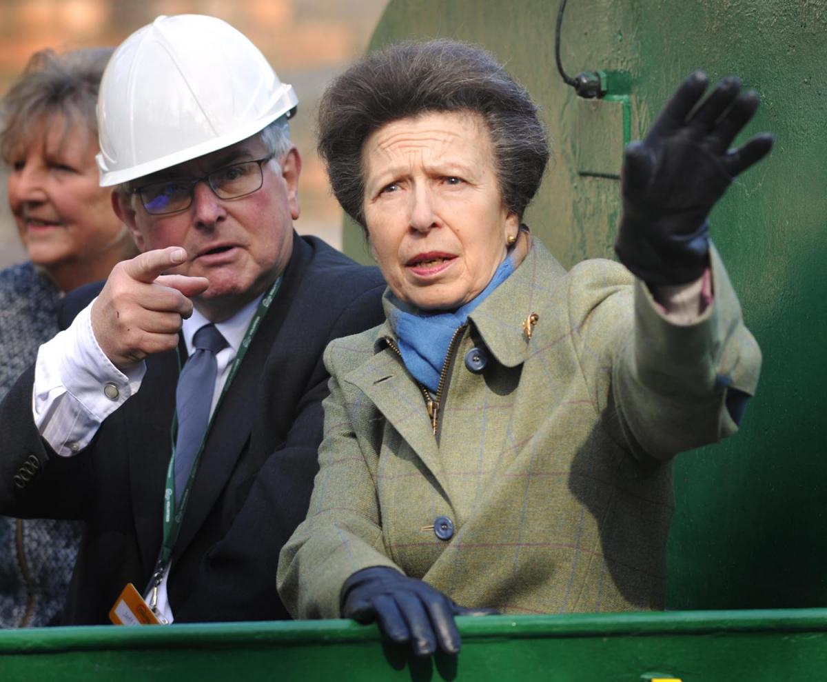 Princess Anne with Jeff Luesley, chairman of Dudley Canal and Tunnel Trust