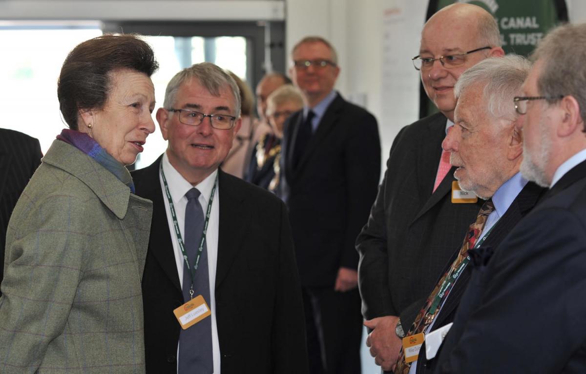 Princess Anne chatting to trustees