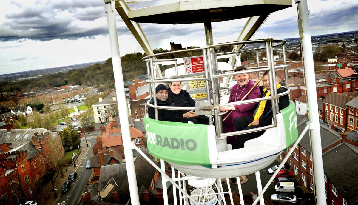 The Bishop of Dudley enjoyed a ride on the wheel