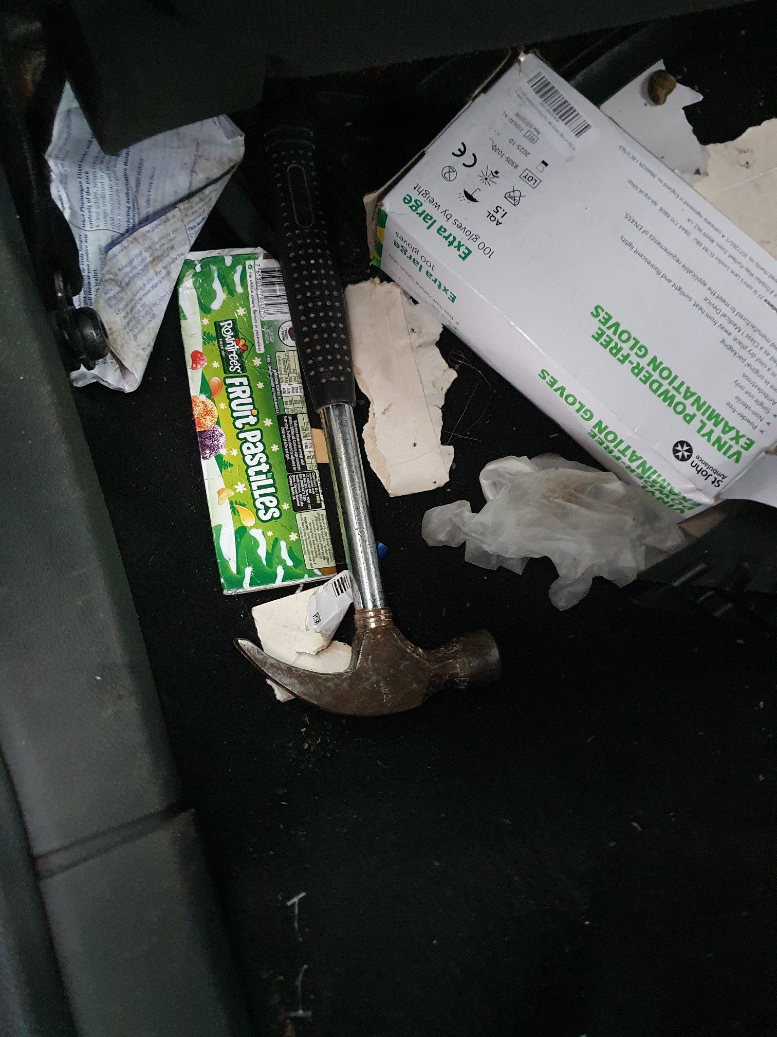 Pic: The hammer inside the car. Pic: Dudley Town Police twitter