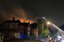 The fire at the former school in Dudley. Pic - West Midlands Fire Service