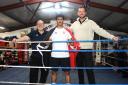 L-r - Lions Boxing Club coach Bob Dillon, teen boxer Osama Mohamed and Brierley Hill councillor Adam Davies