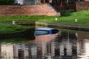 A blue vehicle has been spotted in a Brierley Hill canal.