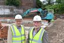 L- r - Alan Yates, chairman, and Mark Grady, managing director of Liberty Developments, on site at Wallows Road to see work get underway