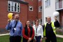 L-r - Andy Timmins - surveyor at Dudley Council, Councillor Laura Taylor, cabinet member for housing, Cheryl Coe - the council's housing options and support team manager, and Steve Mitchell - site manager for Jessup.