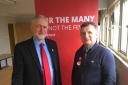 Jeremy Corbyn with Councillor Pete Lowe
