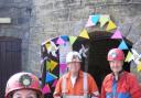 (from left to right) Dudley Caving Club member Jessica Burkey, Ruiton Mill trustee and member of the previous Dudley Cave Rescue Club, David Bowdley and Dudley Caving Club member Keith Edwards