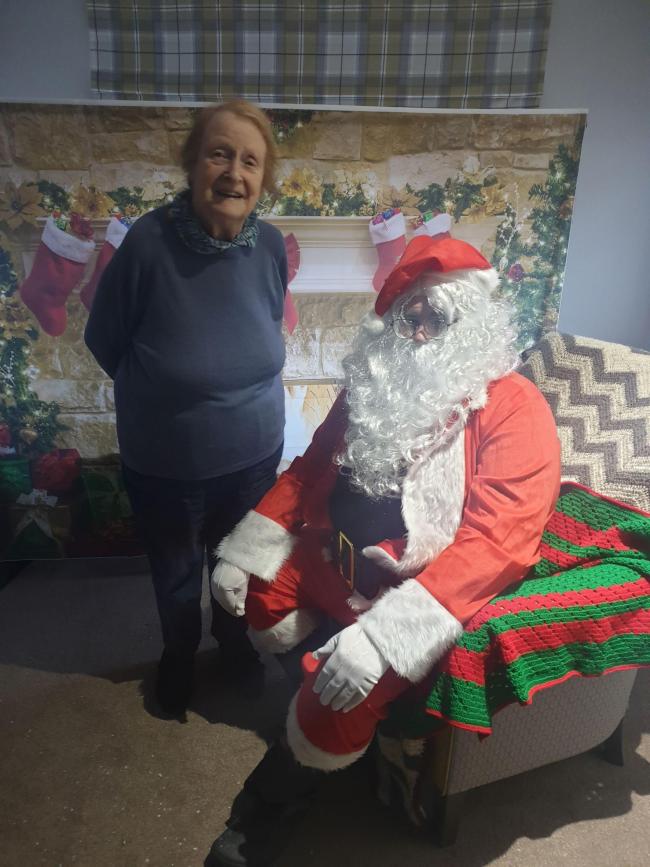 Anne Ladd with Santa. Picture Sedgley Court