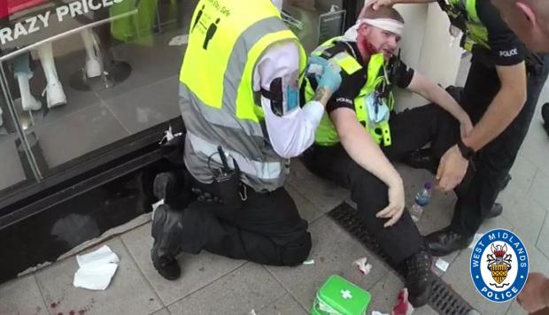 Dudley News: Injured PC Willetts seen in bodycam footage captured on the day. Pic - West Midlands Police