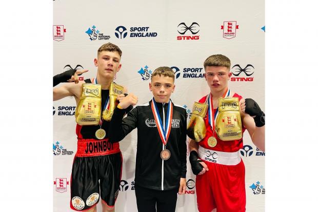 John boy Hodgkins, Centre: Trey King Right: Bailey Wilding. Picture: Mikey's Boxing Gym