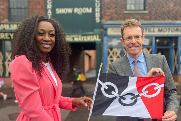 Singer Beverley Knight with Andy Street, Mayor of the West Midlands, at the 2023 Black Country Festival at the Black Country Living Museum