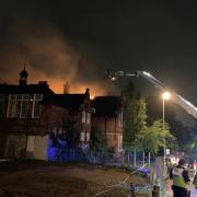 The fire at the former school in Dudley. Pic - West Midlands Fire Service