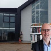The new White House Cone Museum of Glass, with the new museum director Oliver Buckley (inset).