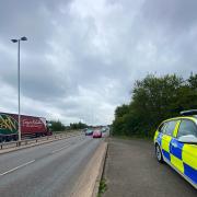 The enforcement operation took place on Duncan Edwards Way in Dudley. Photo: WMP Traffic on Twitter.