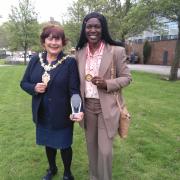 Mayor of Dudley Cllr Anne Millward with olympian and Sunday Times Grassroots Sportwoman of the Year Clova Court. Pic - Dudley Council