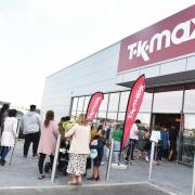 Shoppers line up to visit the new TK Maxx store at Merry Hill