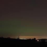 A beautiful display of green and pinks as the northern lights illuminate the sky over Kingswinford