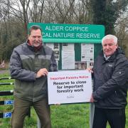Councillor Patrick Harley, leader of Dudley Council, and Simon Biggs, chair of the Friends of Alder Coppice.