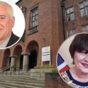 Dudley Council House with (insets) Cllr Patrick Harley, left, and former mayor and ex-council leader Anne Millward