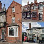 The Plough Inn in Wollaston, left, The Old Swan Inn  in Netherton, top right, and The Waterfall in Blackheath are among pubs put forward for protection as part of the List Your Local campaign