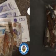 Cash and suspected Class A drugs were recovered from one of the properties