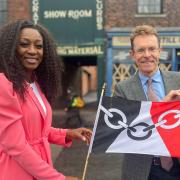 Singer Beverley Knight with Andy Street, Mayor of the West Midlands, at the 2023 Black Country Festival at the Black Country Living Museum