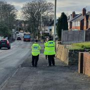 Police on Oakham Road this morning