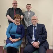 North Dudley Independents (Behind l-r Cllr Sean Keasey, Brad Simms, (front) Anne Millward, Cllr Mark Westwood. Pic: Local Democracy Reporting Service/Martyn Smith